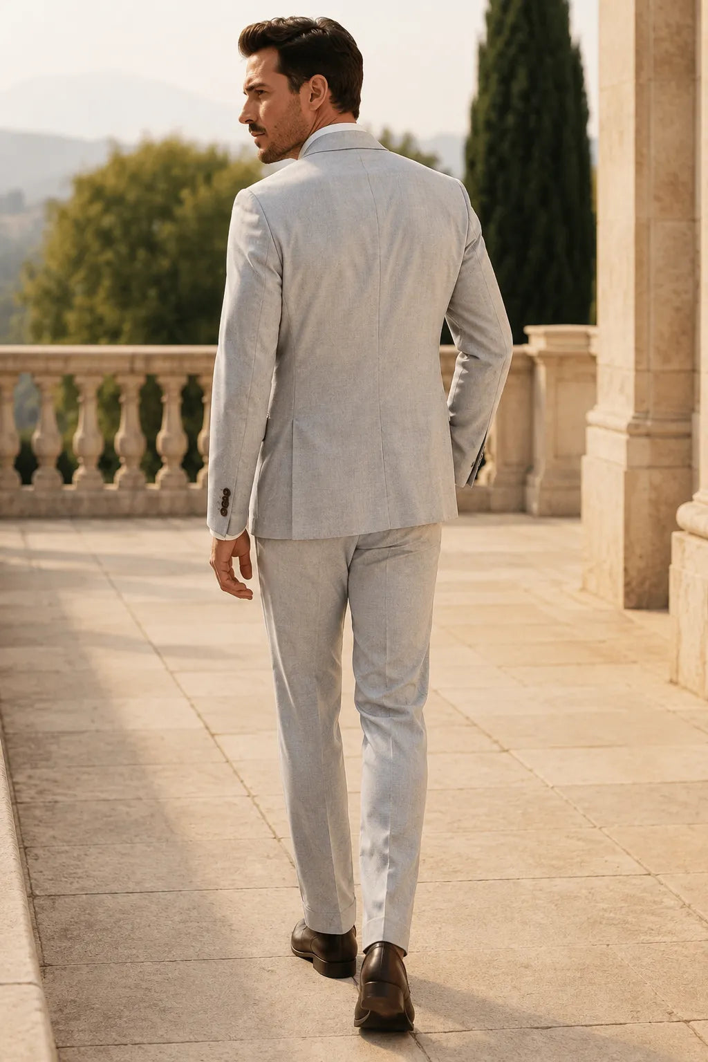 Men's Linen Refined Spring Wedding 2 Piece Suit