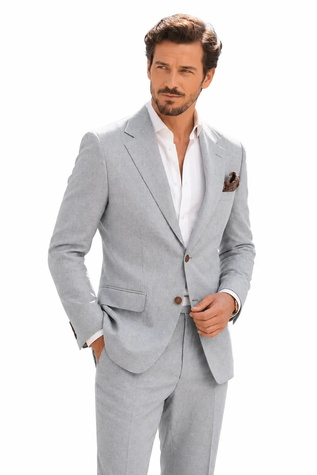 Men's Linen Refined Spring Wedding 2 Piece Suit