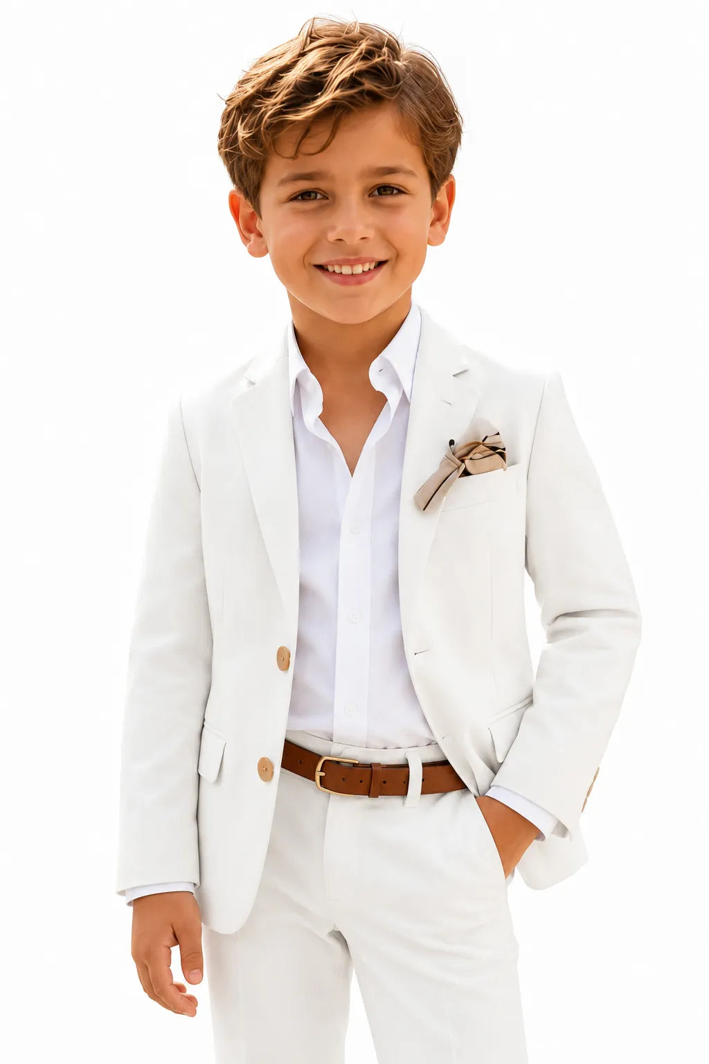 Boys Pastel Cotton Linen 2 Piece Suit