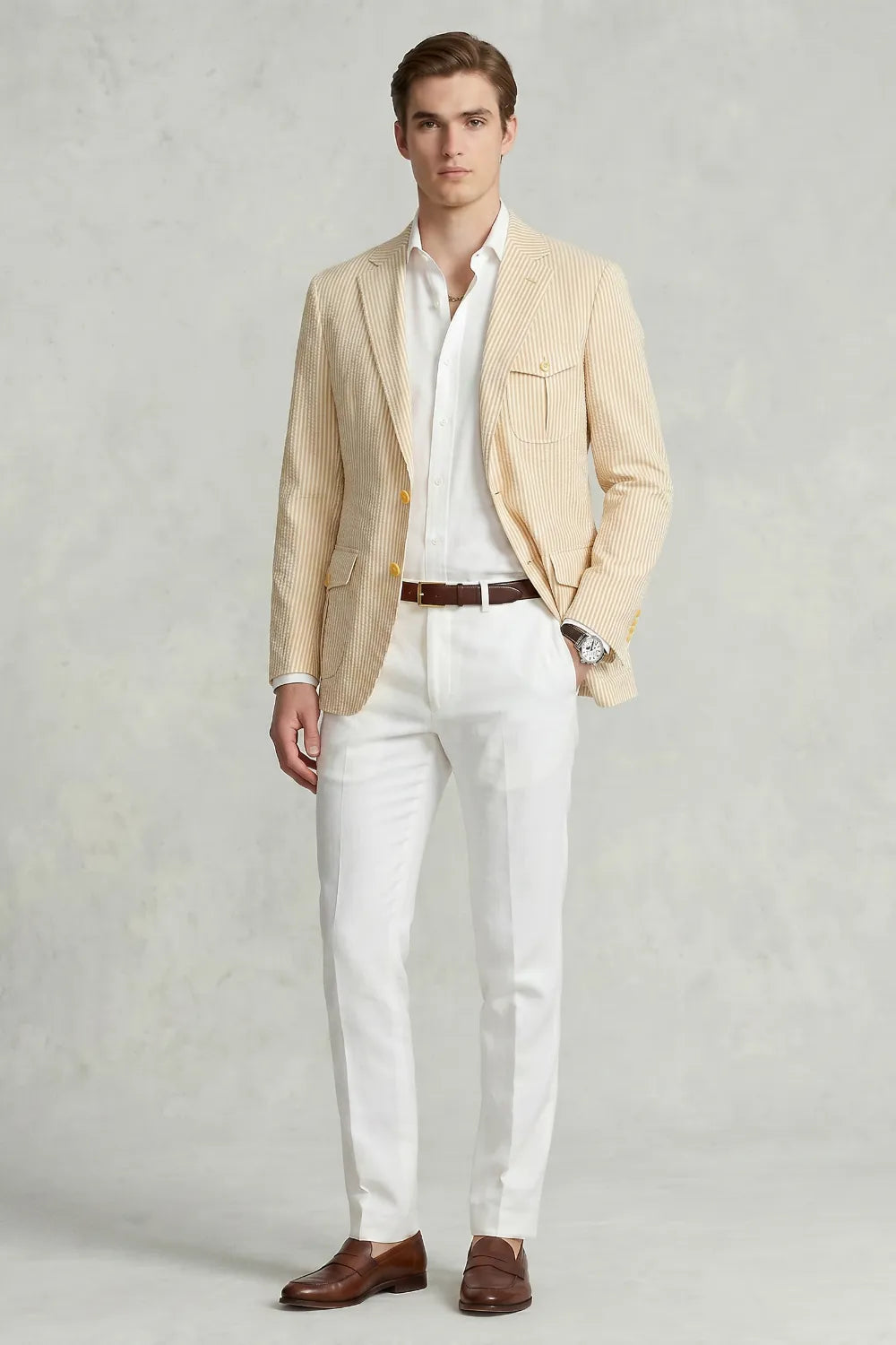 Men's Summer Seersucker 2 Piece Suit