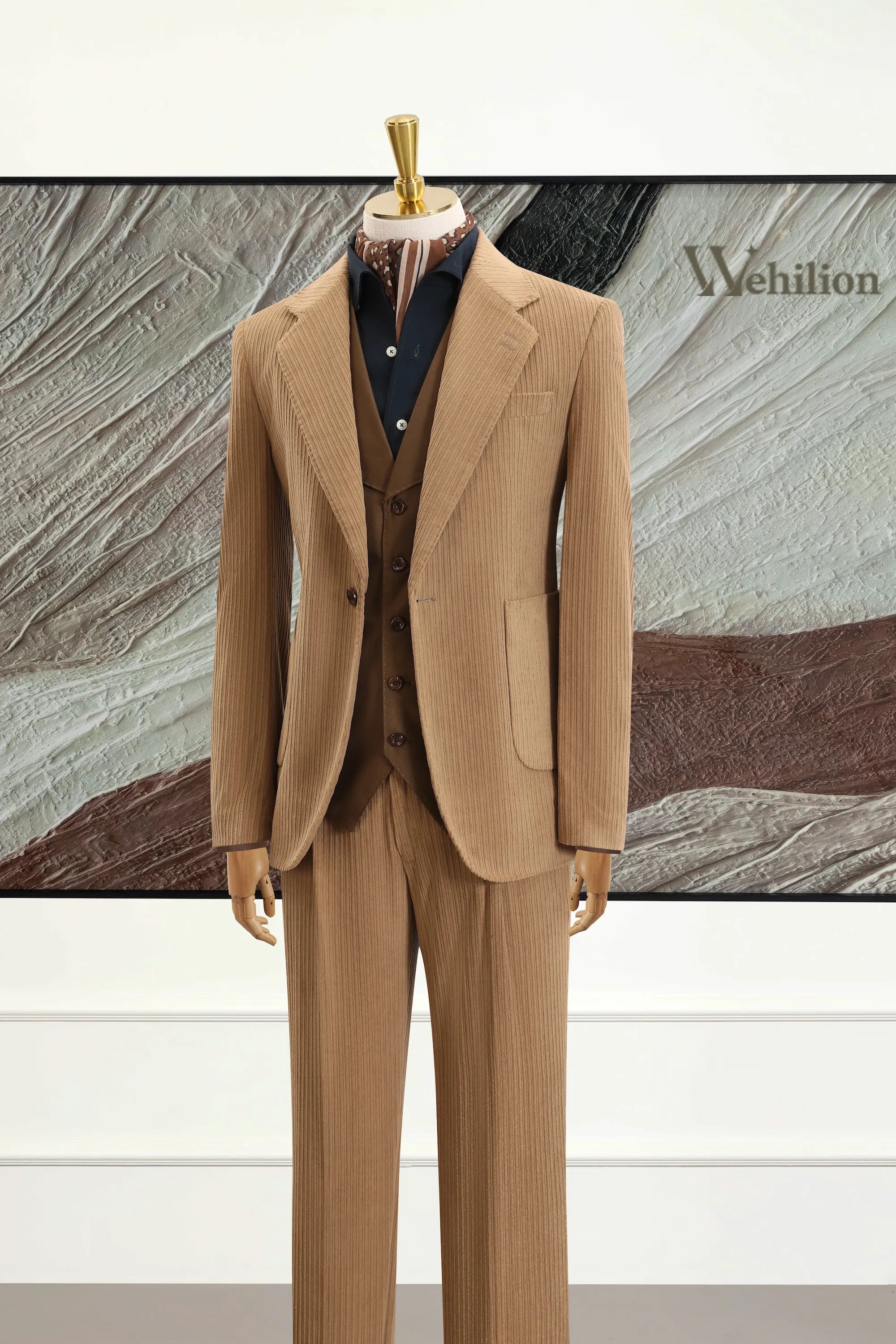 Men's Brown Corduroy 2 Piece Suits