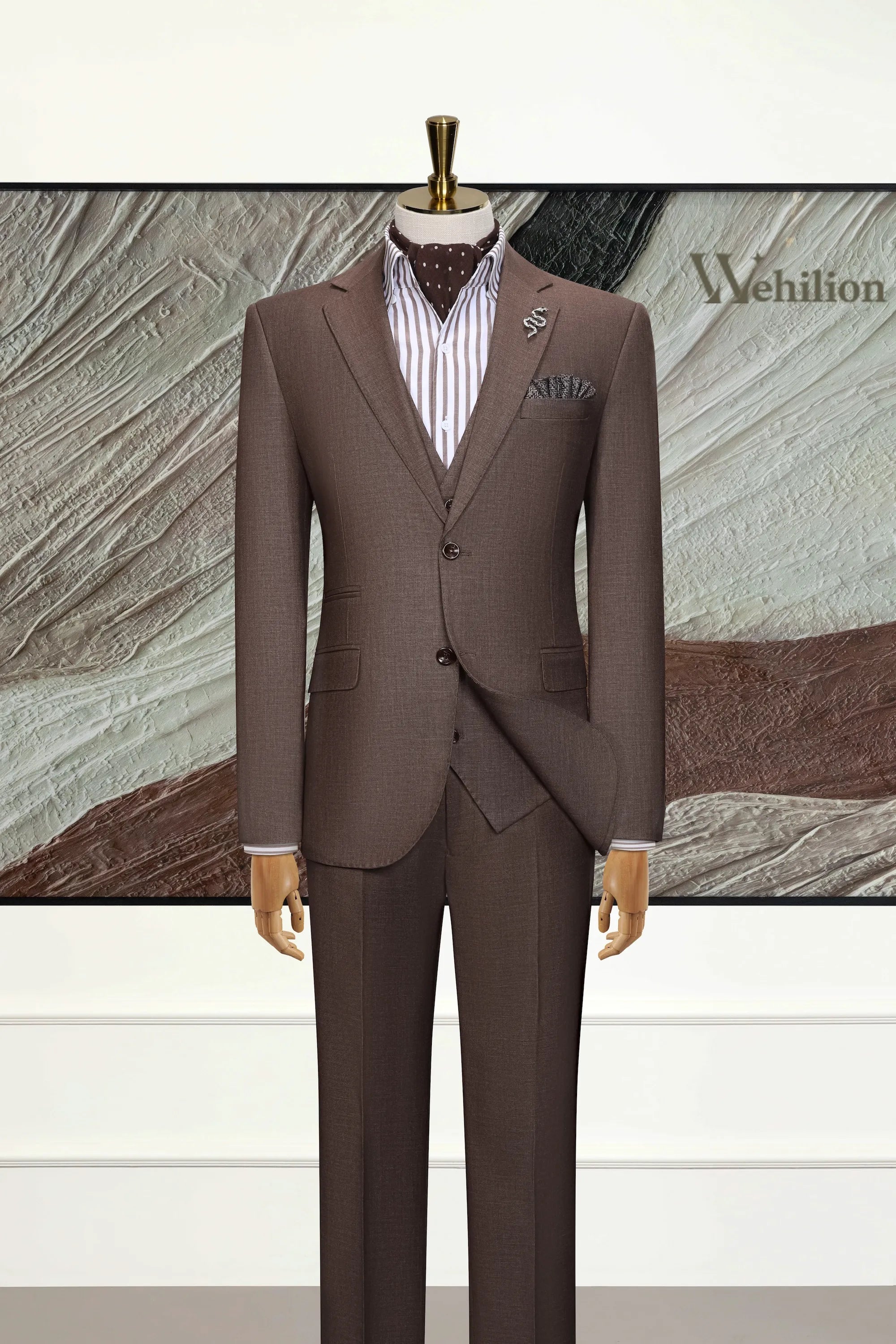 Men's Brown Classic 3 Piece Suits