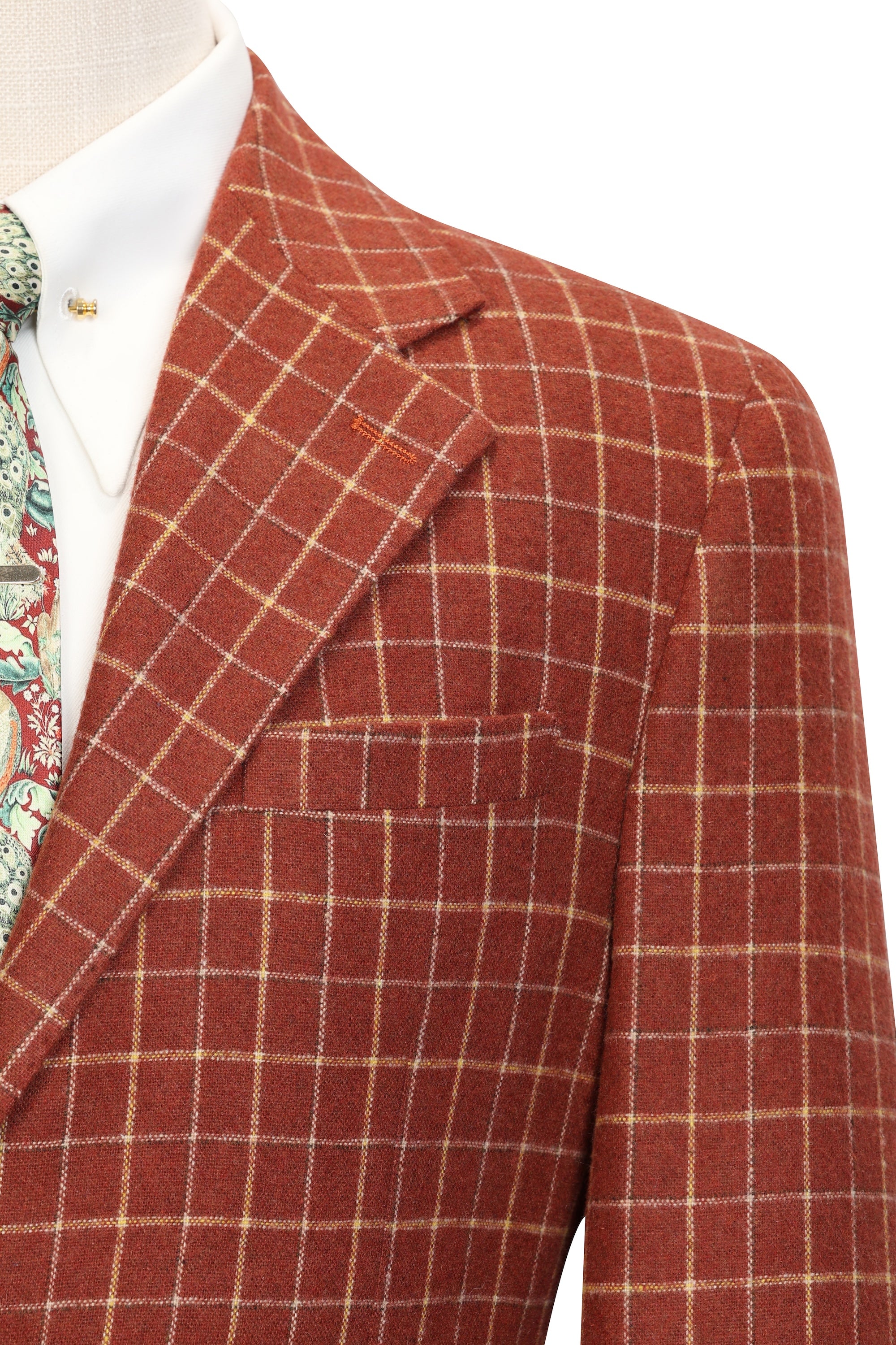 Men's Modern Plaid Herringbone 2 Piece Suit