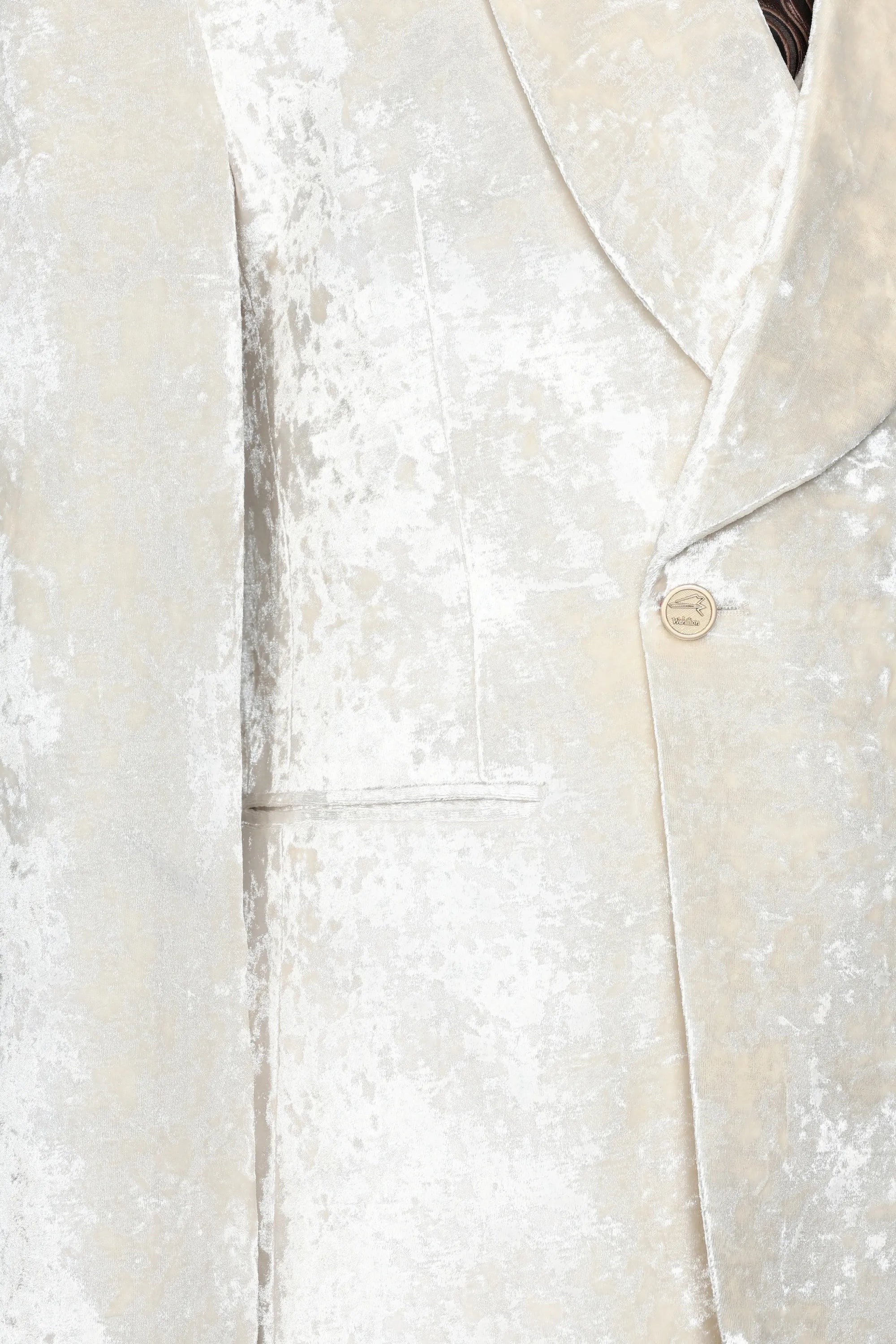 Men's Champagne Velvet Shawl Lapel 3 Piece Suit