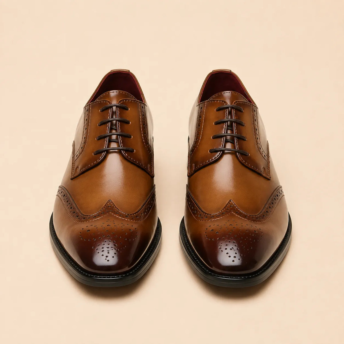Men's Classic Wingtip Leather Oxford Shoes