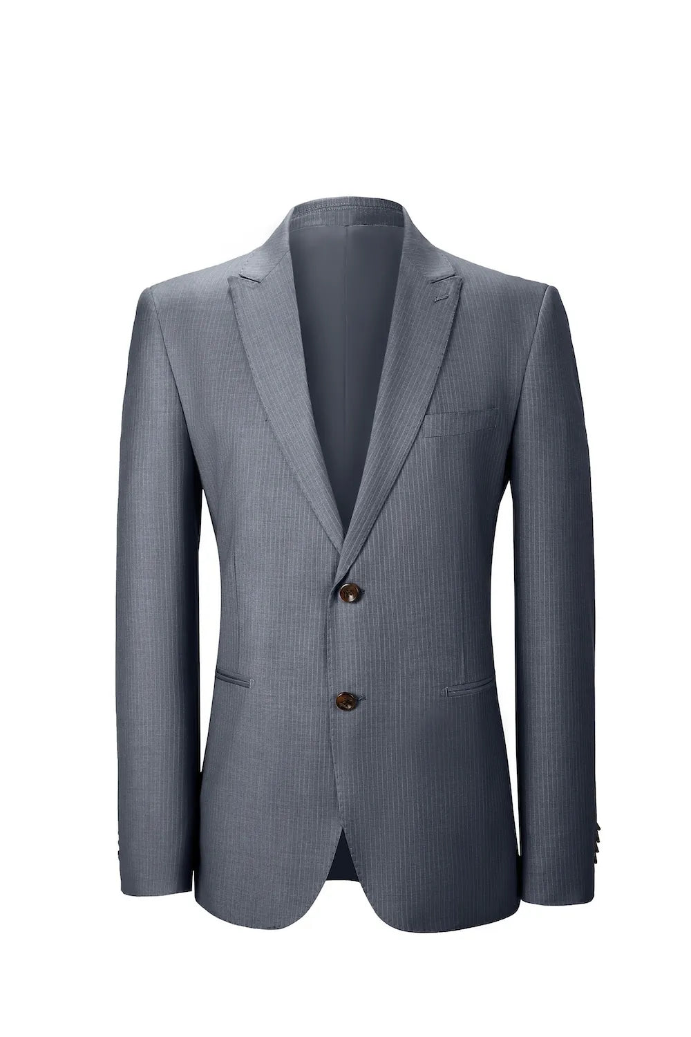 Men's Grey Peak Collar 2 Piece Suit