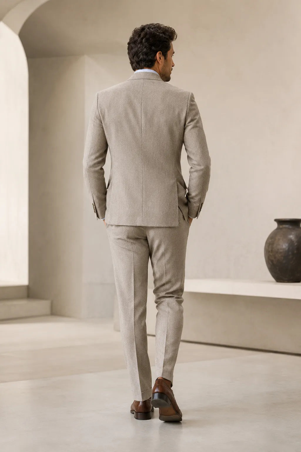 Men's Classic Herringbone Tweed 2 Piece Suit