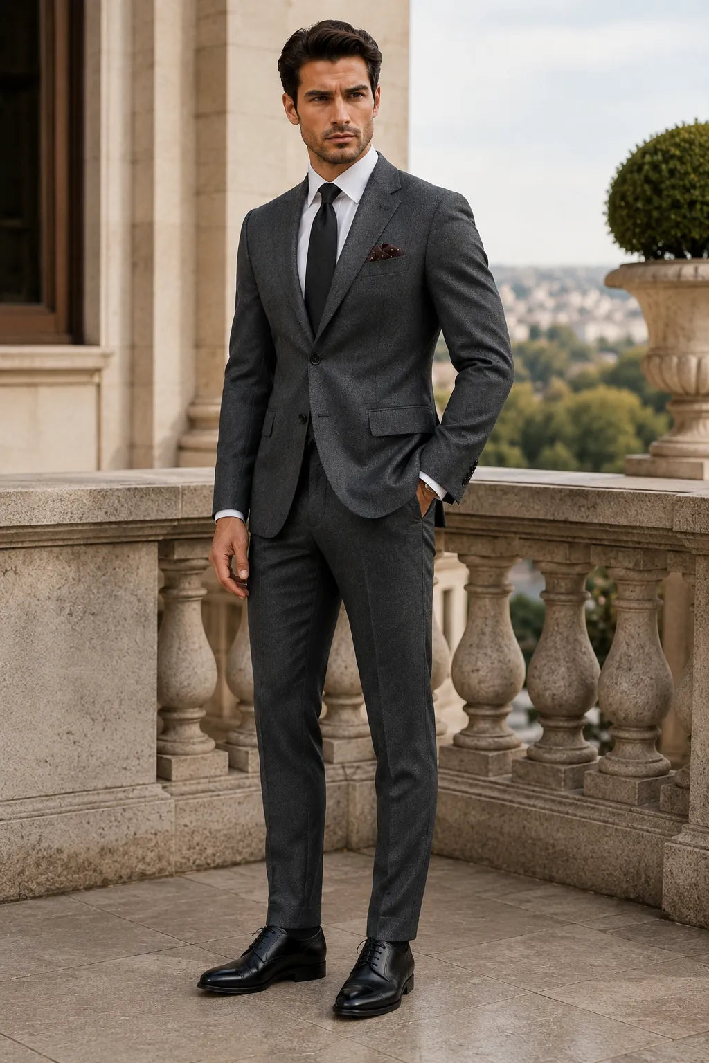 Men's Classic Herringbone Tweed 2 Piece Suit