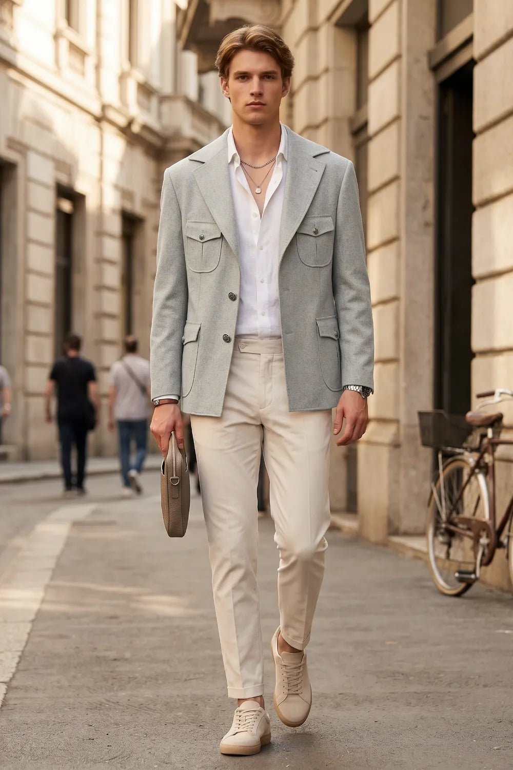 Men's Tailored Linen Safari 2 Piece Suit