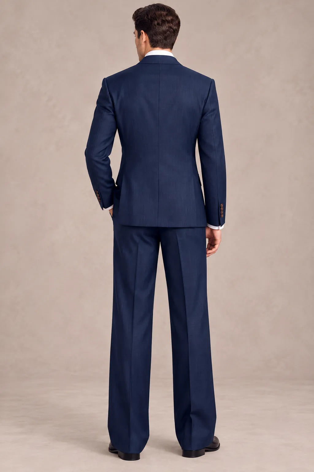 Men's Navy Double Breasted Wide Leg 2 Piece Suit