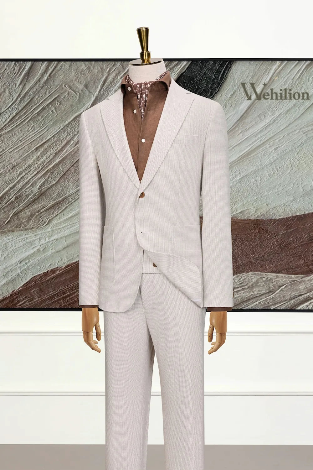 Men's Slim Coastal Linen 3 Piece Suits