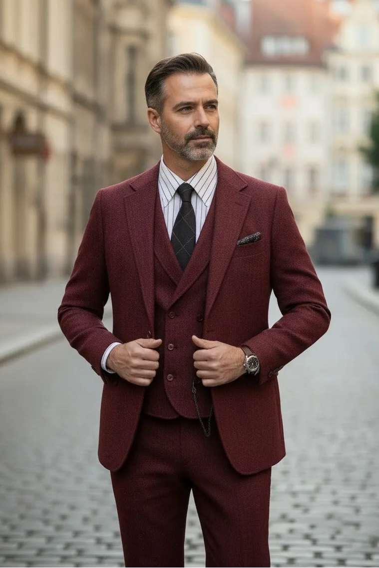 Men's Heritage Herringbone 3 Piece Suits