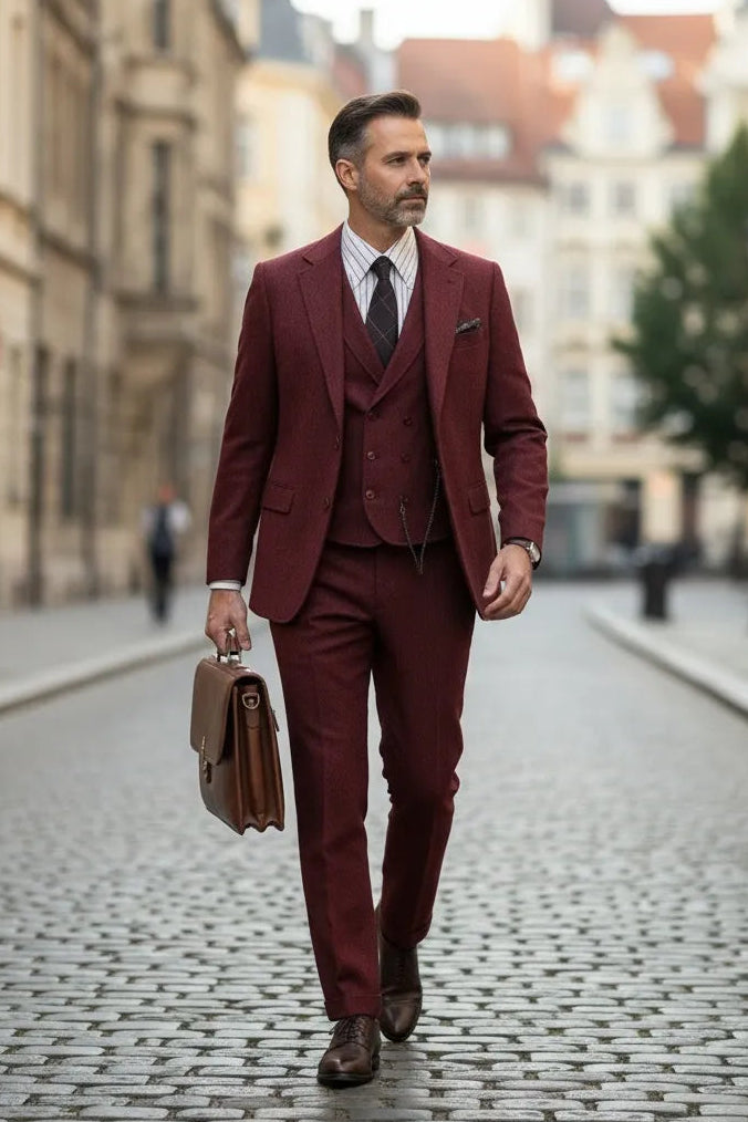 Men's Heritage Herringbone 3 Piece Suits