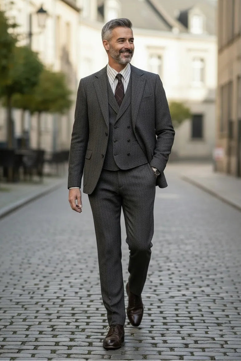 Men's Heritage Herringbone 3 Piece Suits