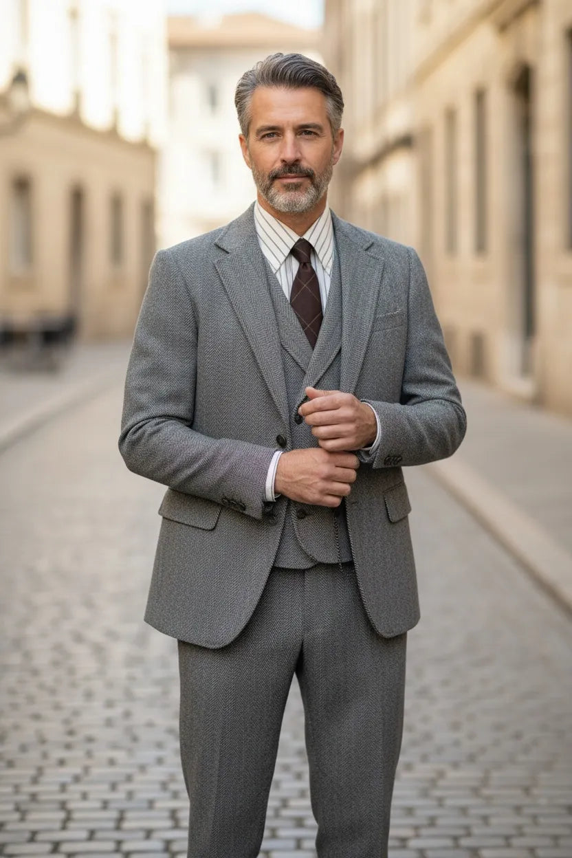 Men's Heritage Herringbone 3 Piece Suits