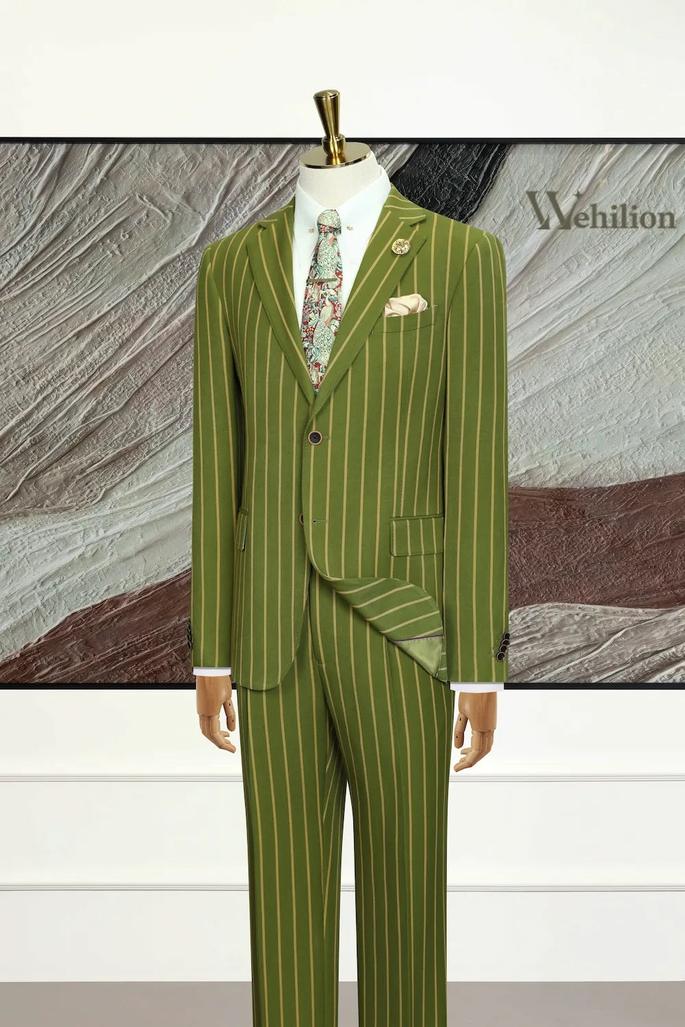 Men's Milan Style Striped 2 Piece Suits
