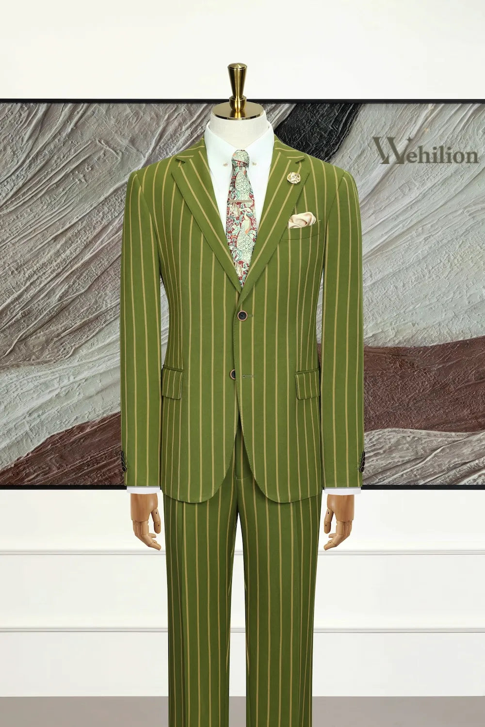 Men's Milan Style Striped 2 Piece Suits
