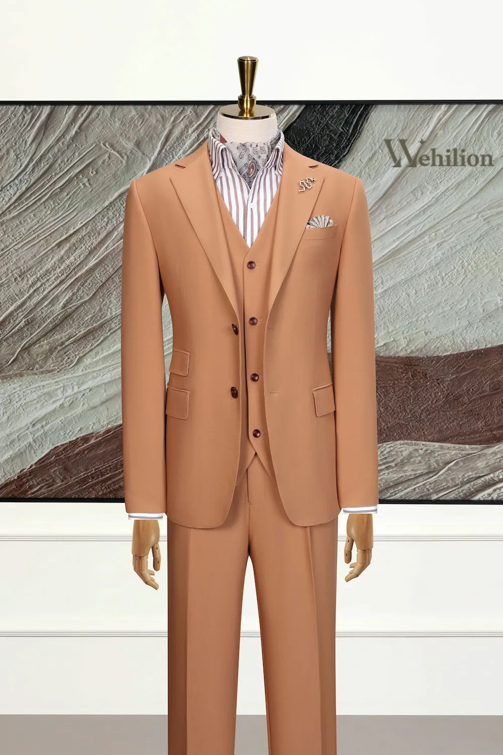 Slim Fit Men's 3 Piece Suit Wrinkle Resistant Formal Wedding Business Wear 