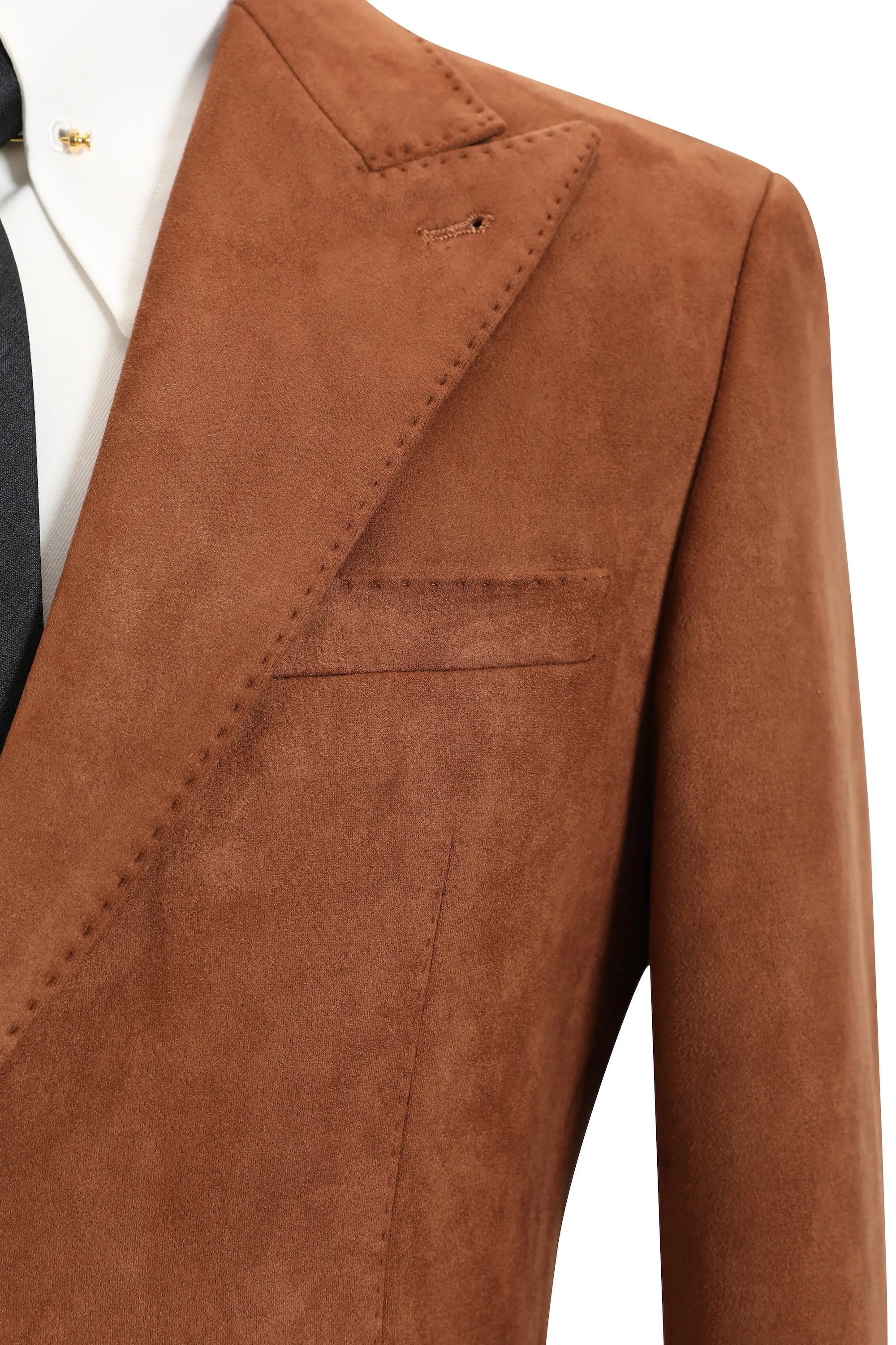 Men's Dark Brown Suede 2 Piece Suits