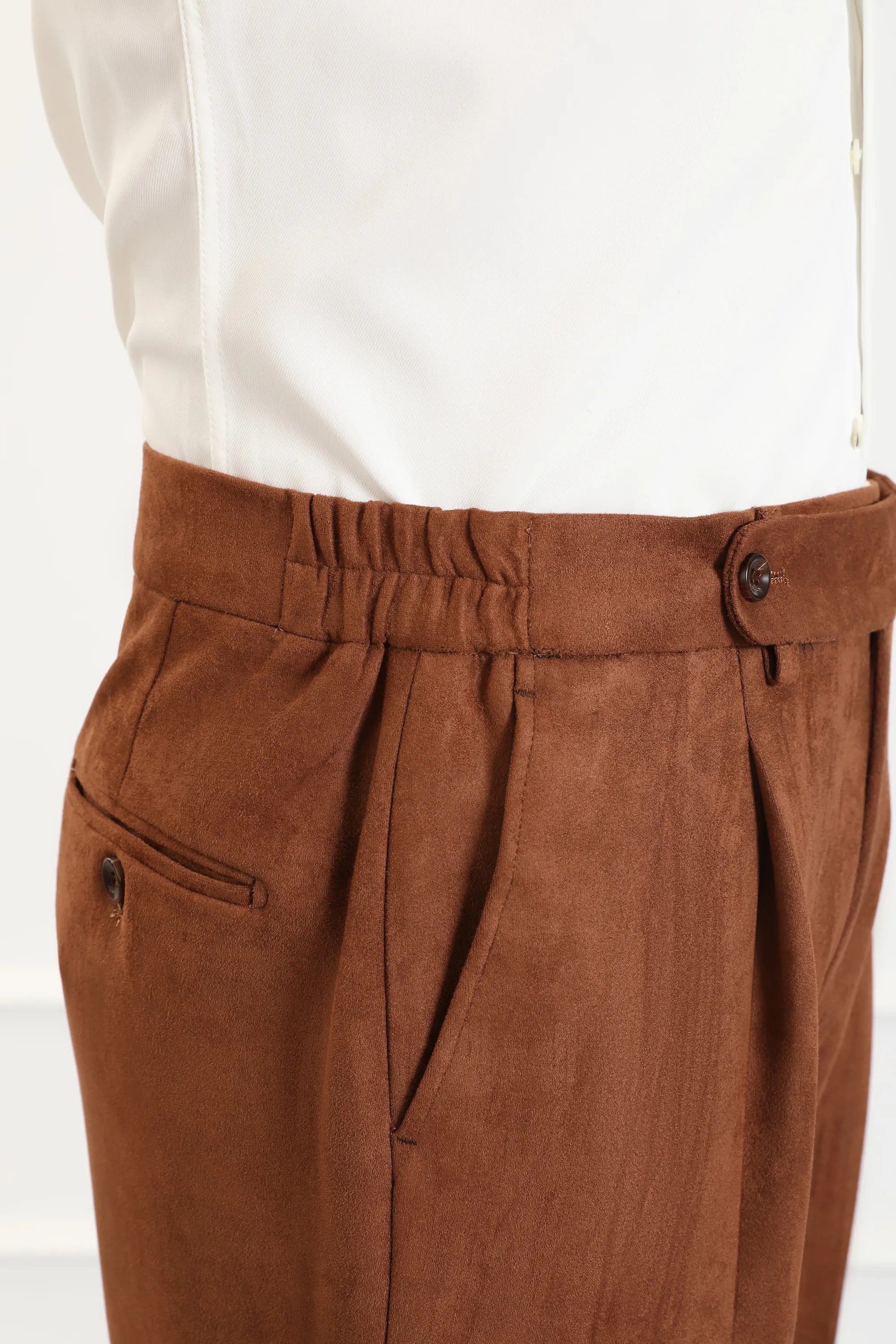 Men's Dark Brown Suede 2 Piece Suits