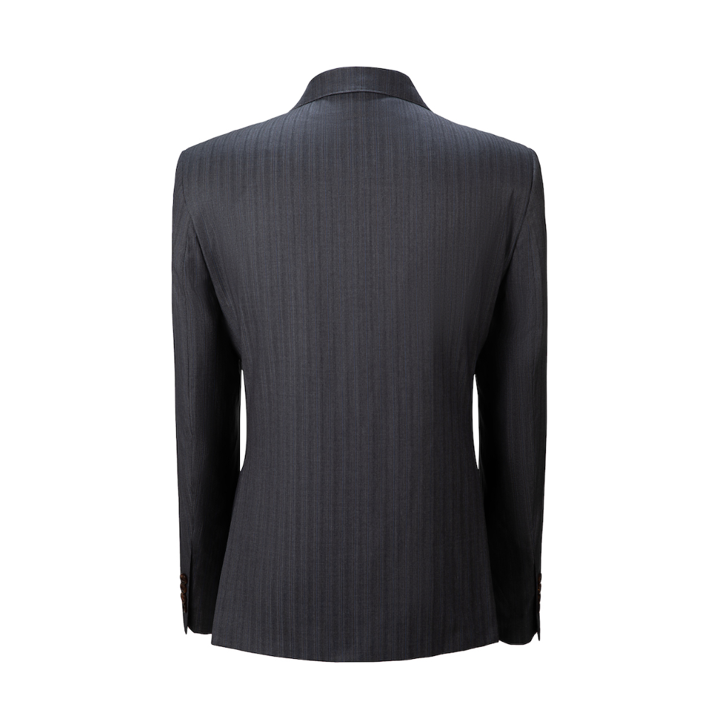 formal striped suit jacket – double-breasted 2 button smart casual design