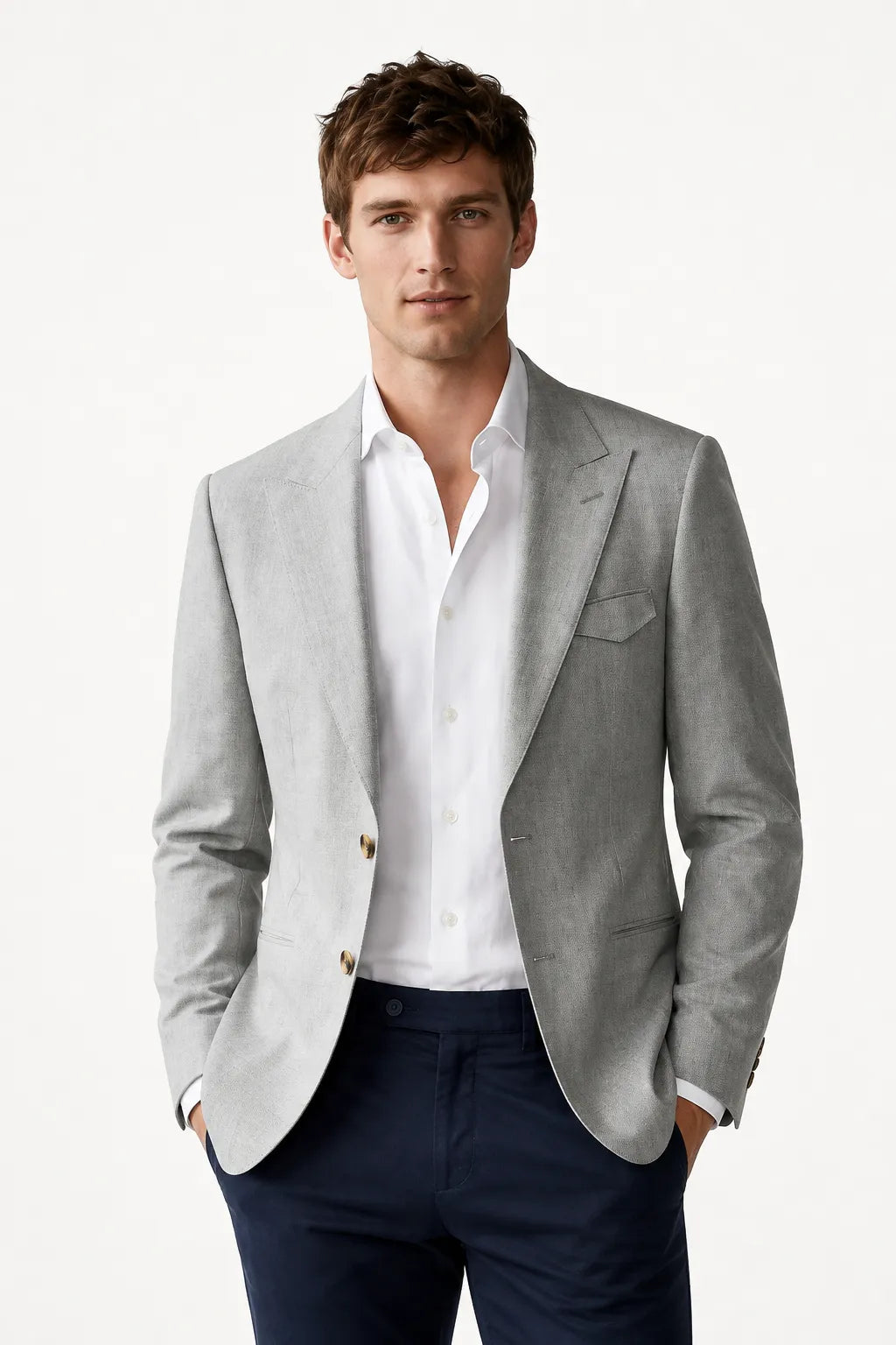 Men's Contemporary Peak Lapel 2 Piece Suit