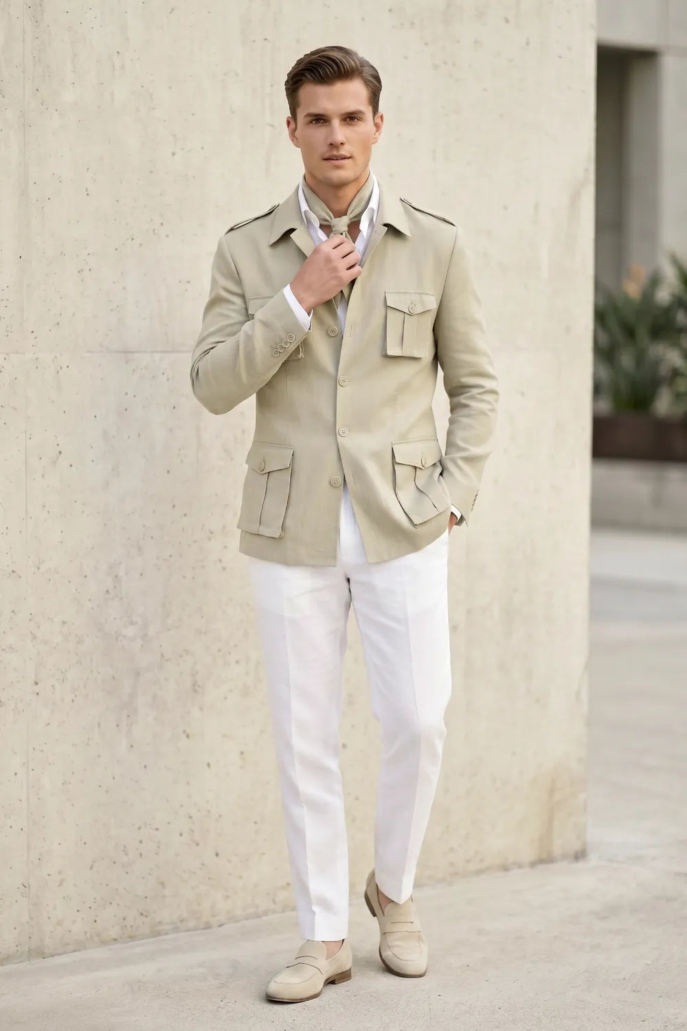 Men's Smart Casual Safari 2 Piece Suit
