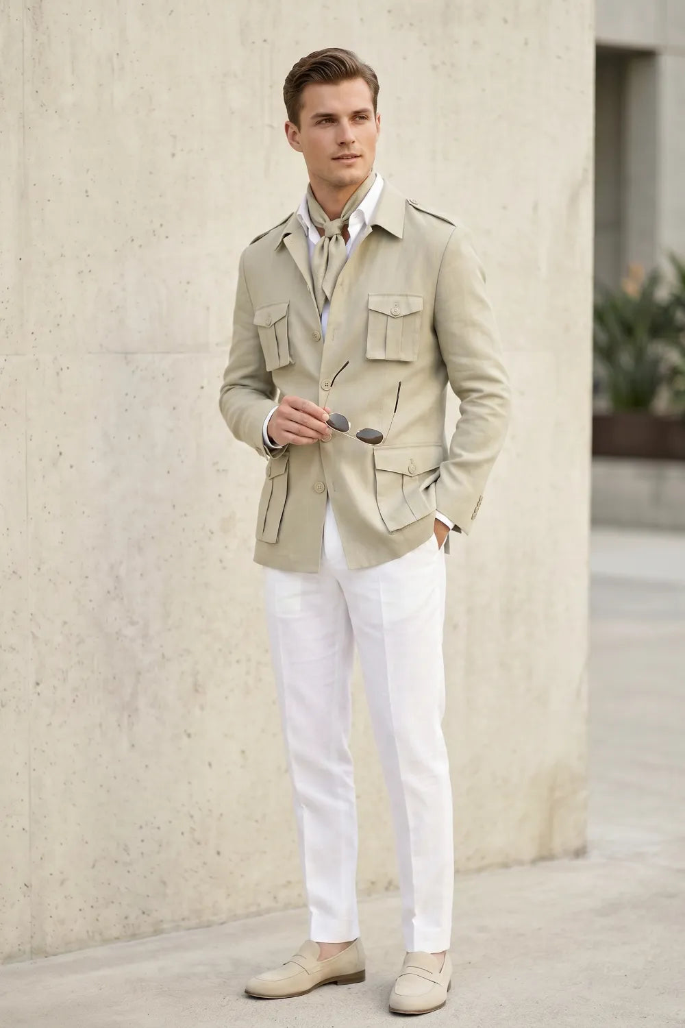 Men's Smart Casual Safari 2 Piece Suit