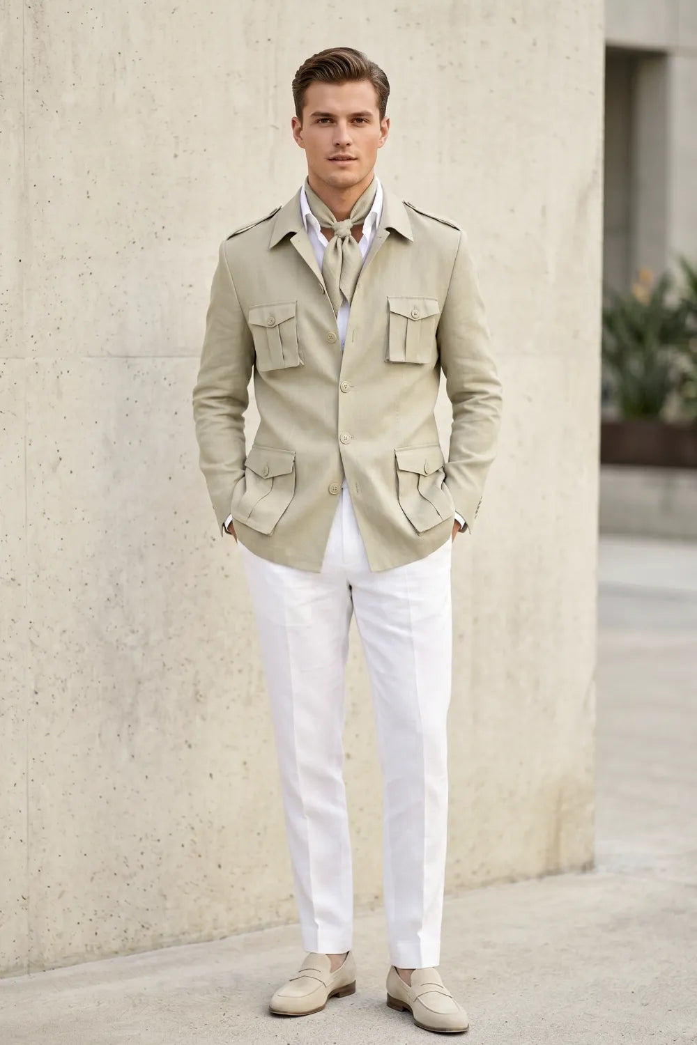 Men's Smart Casual Safari 2 Piece Suit