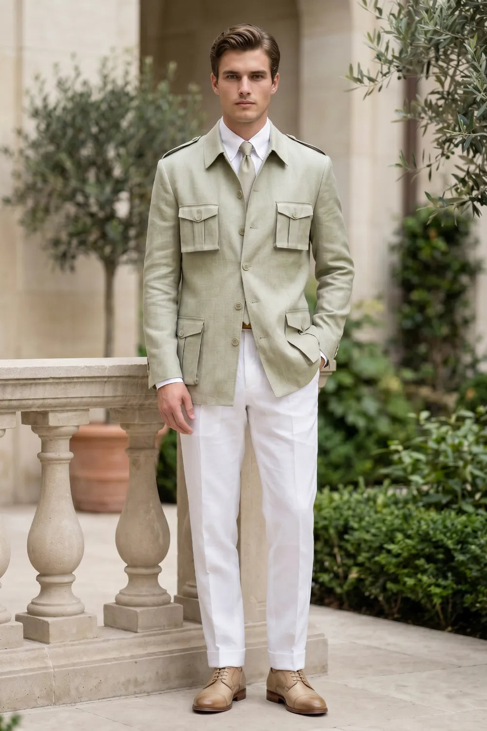 Men's Smart Casual Safari 2 Piece Suit