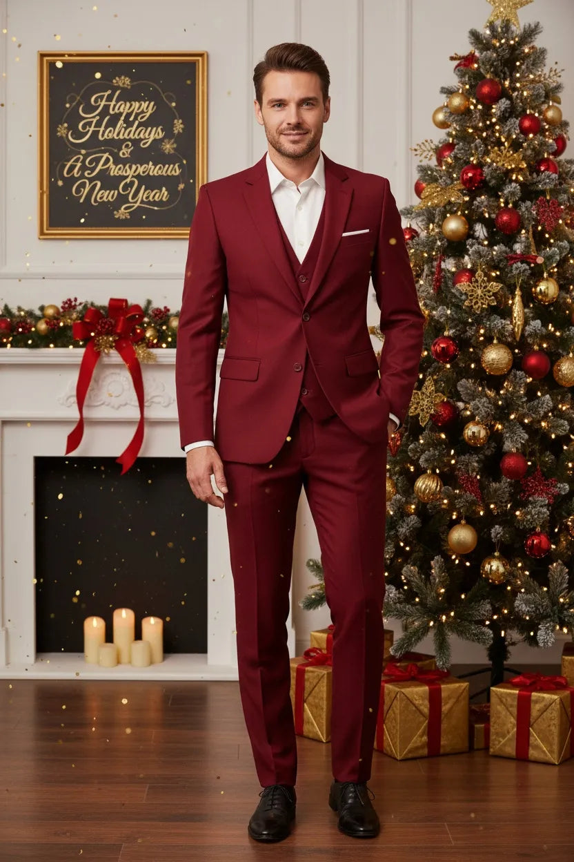 Men's Holiday Christmas 3 Pieces Suits