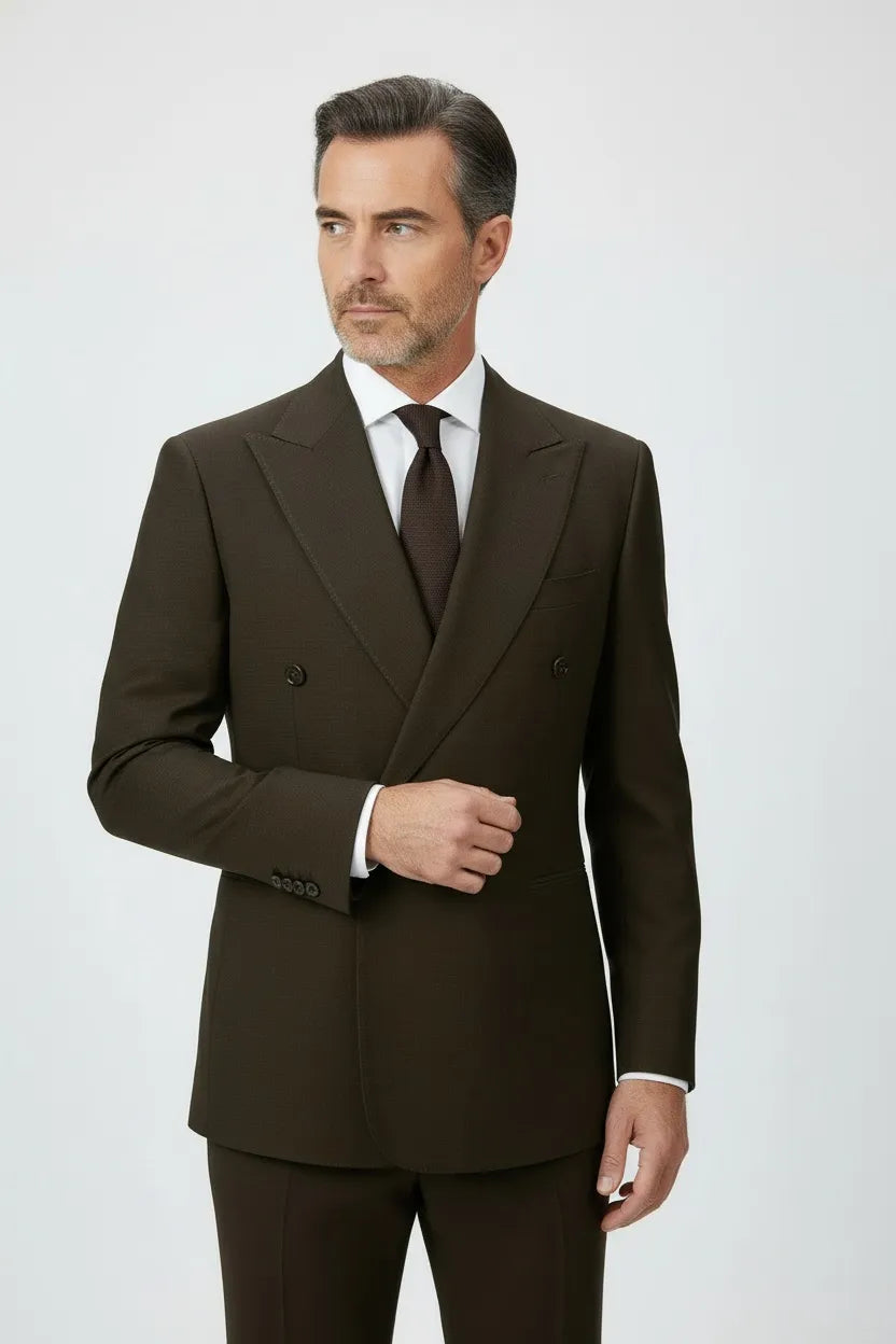 Men's Classic Brown 2 Piece Suit