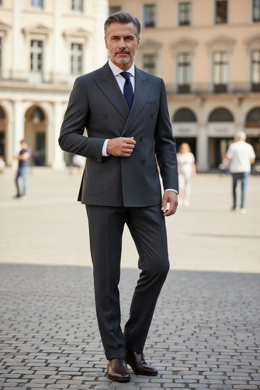 2026 Dark Grey Suit for Men – Elegant Slim Fit Formalwear