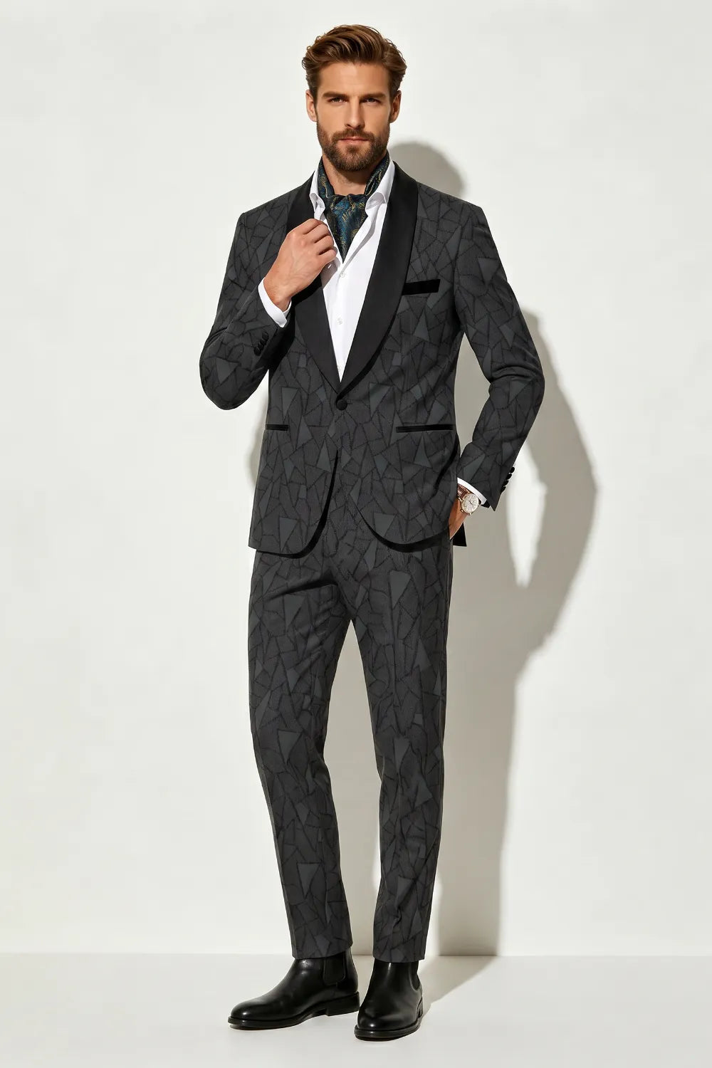 Men's Shawl Lapel Tuxedo 2 Piece Suit
