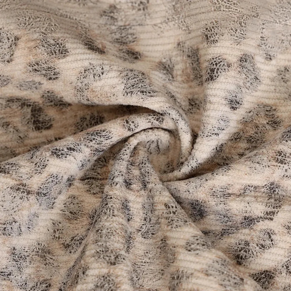 Men's Cream Animal Print 2 Piece Suit