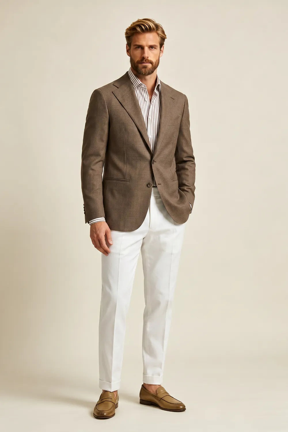 Men's Tailored Brown 2 Piece Suit