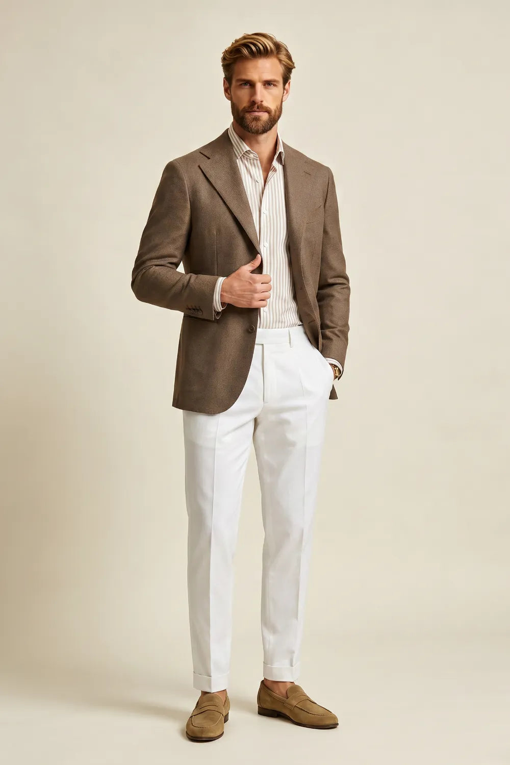Men's Tailored Brown 2 Piece Suit