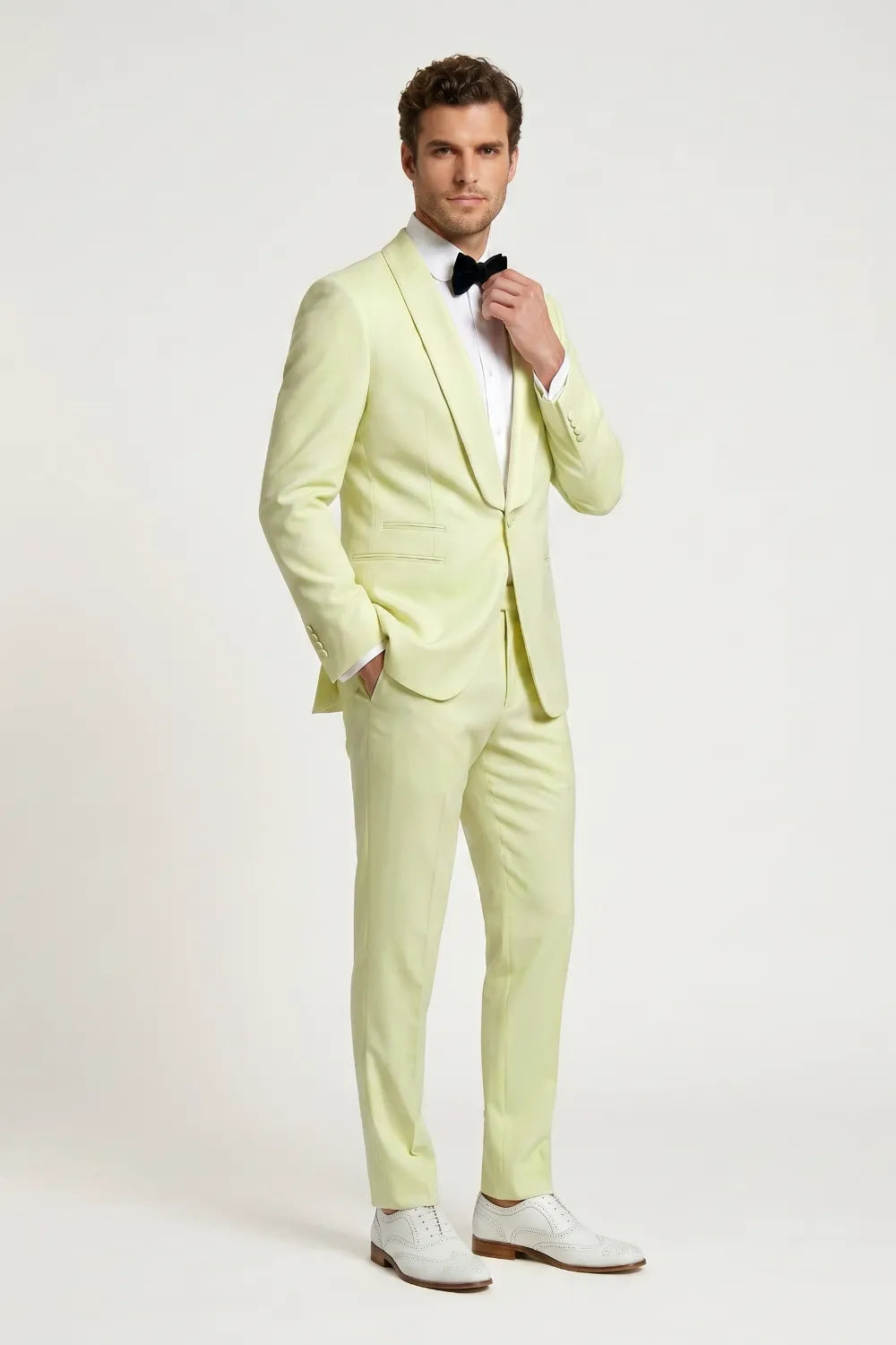 Men's Lime Green Shawl Lapel Tuxedo Suit