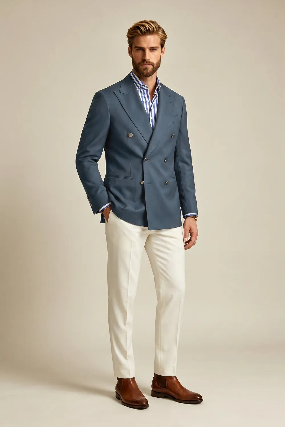 Abito da uomo doppiopetto slim fit 2 pezzi
