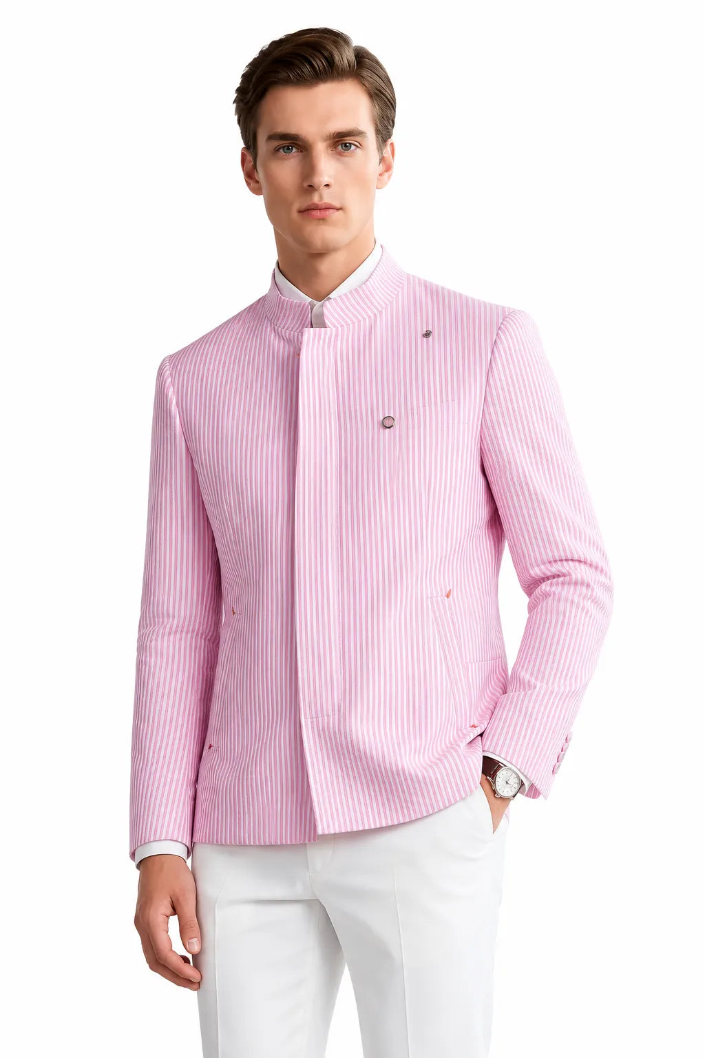 Men's Slim Fit Seersucker 2 Piece Suit