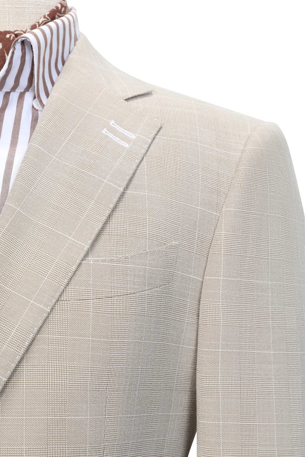 Men's Breathable Grid-Pattern 3 Piece Suits