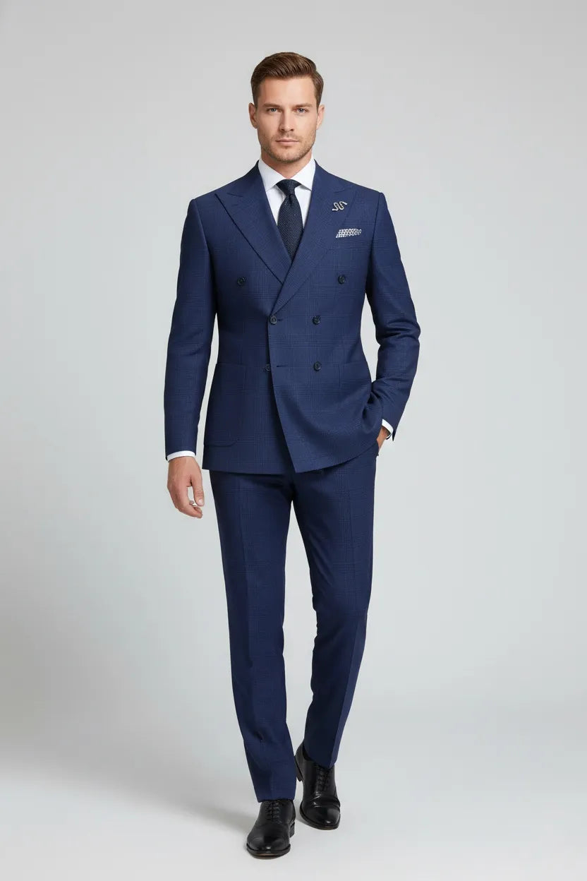 Men's Modern Slim Fit Navy 2 Piece Suits