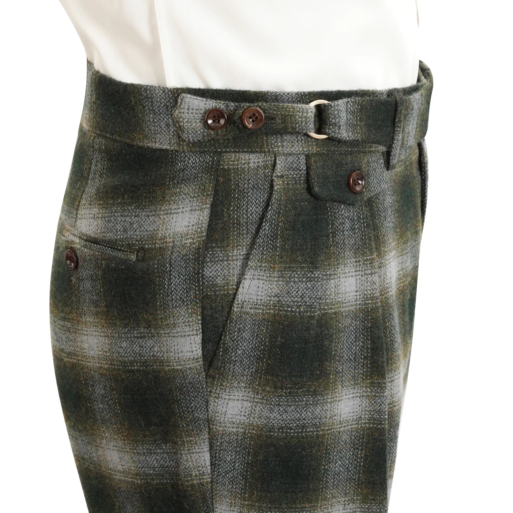 Men's Green Plaid Herringbone 2 Piece Suits