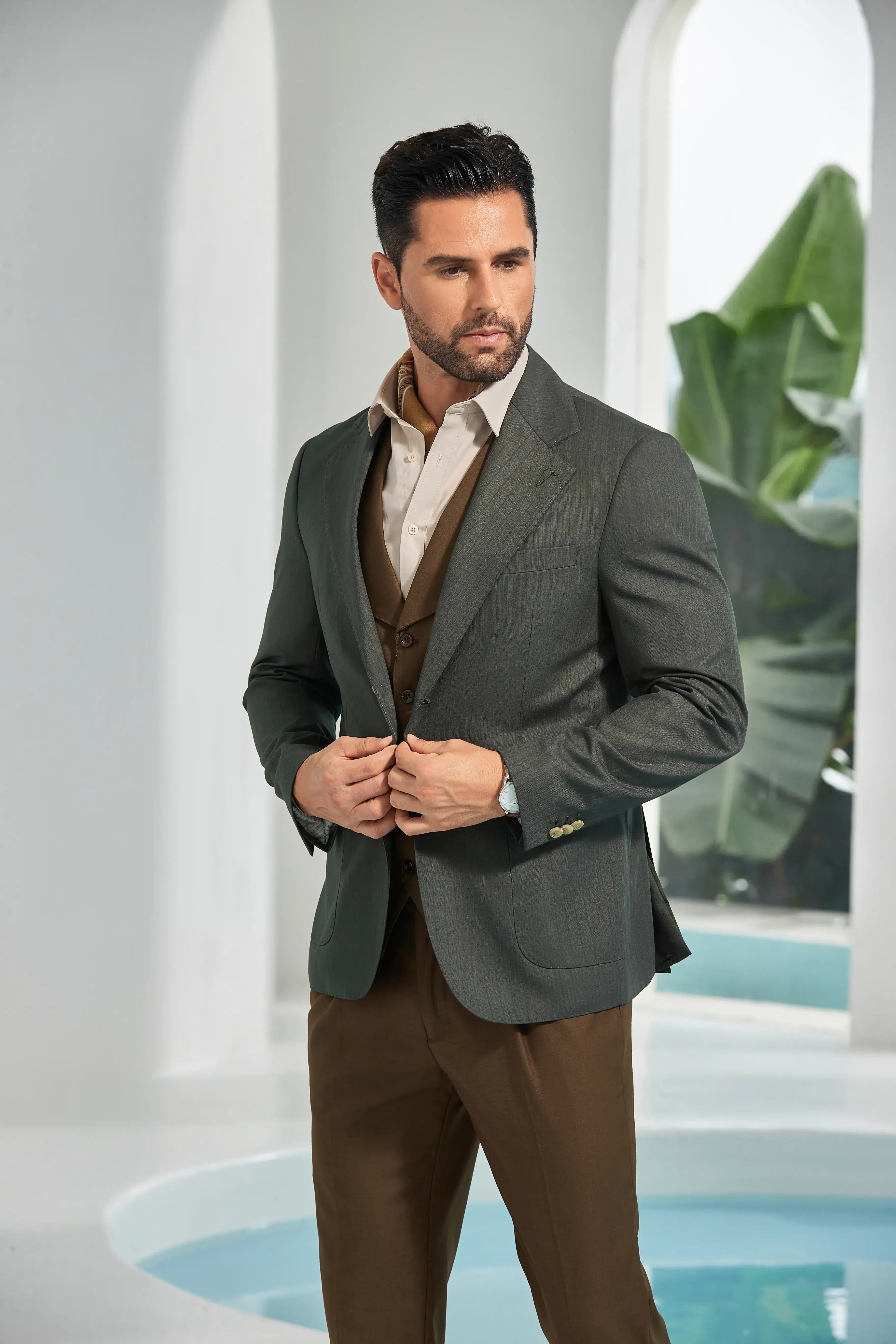 Men's Green Stripe Blazer