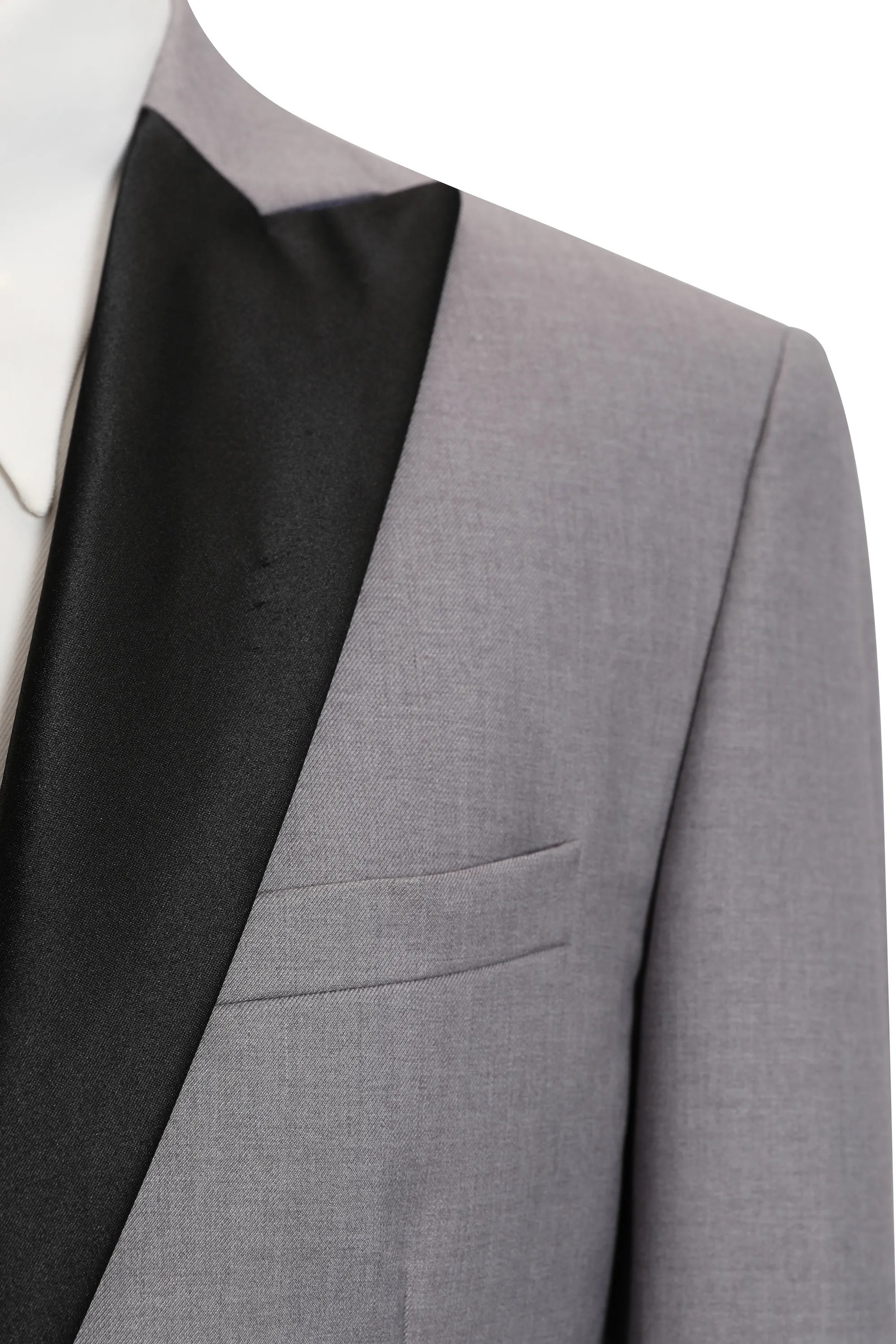 Men's Peak Lapel Grey 3 Piece Suits