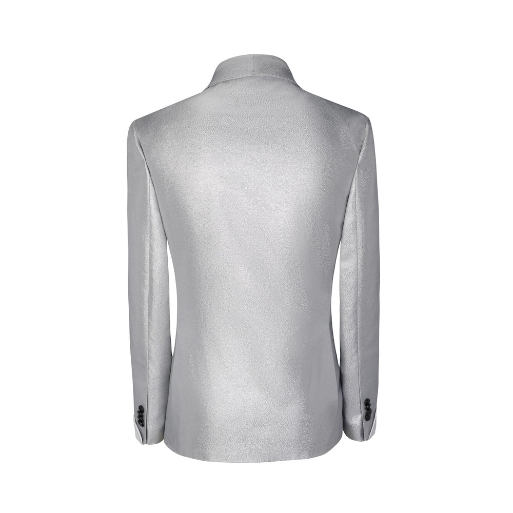 Men's Grey Sparkle Shawl Tuxedo 3 Piece Suits