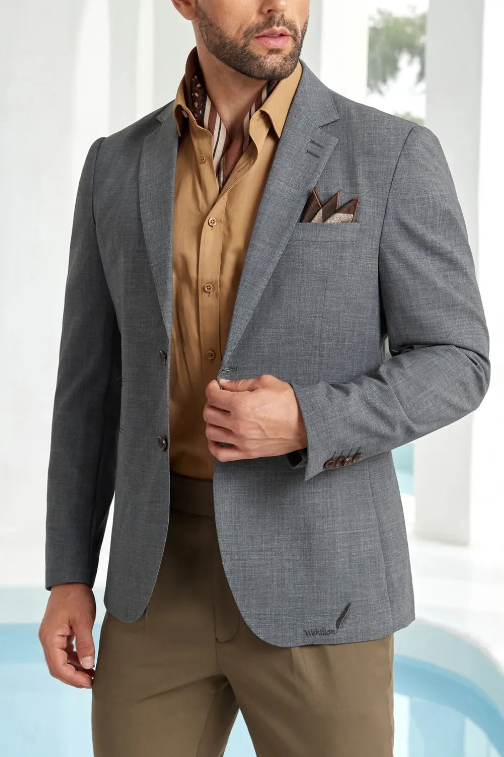 Men's Grey Urban Modern Blazer