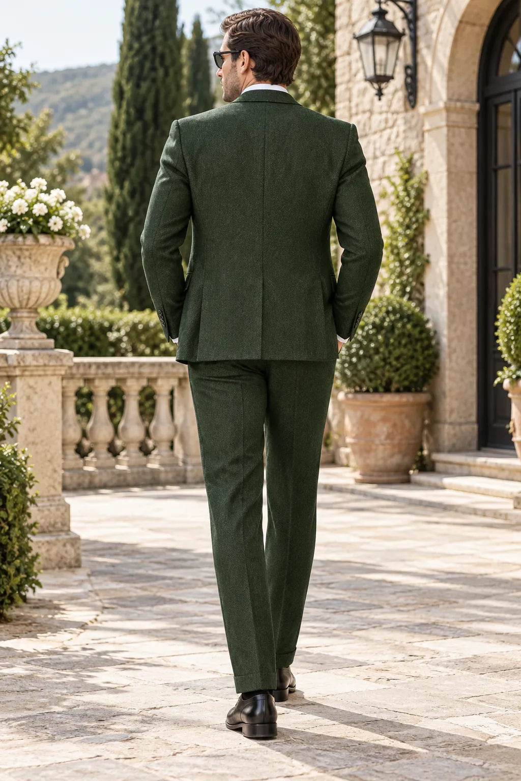 Men's Vintage Herringbone 3 Piece Suit