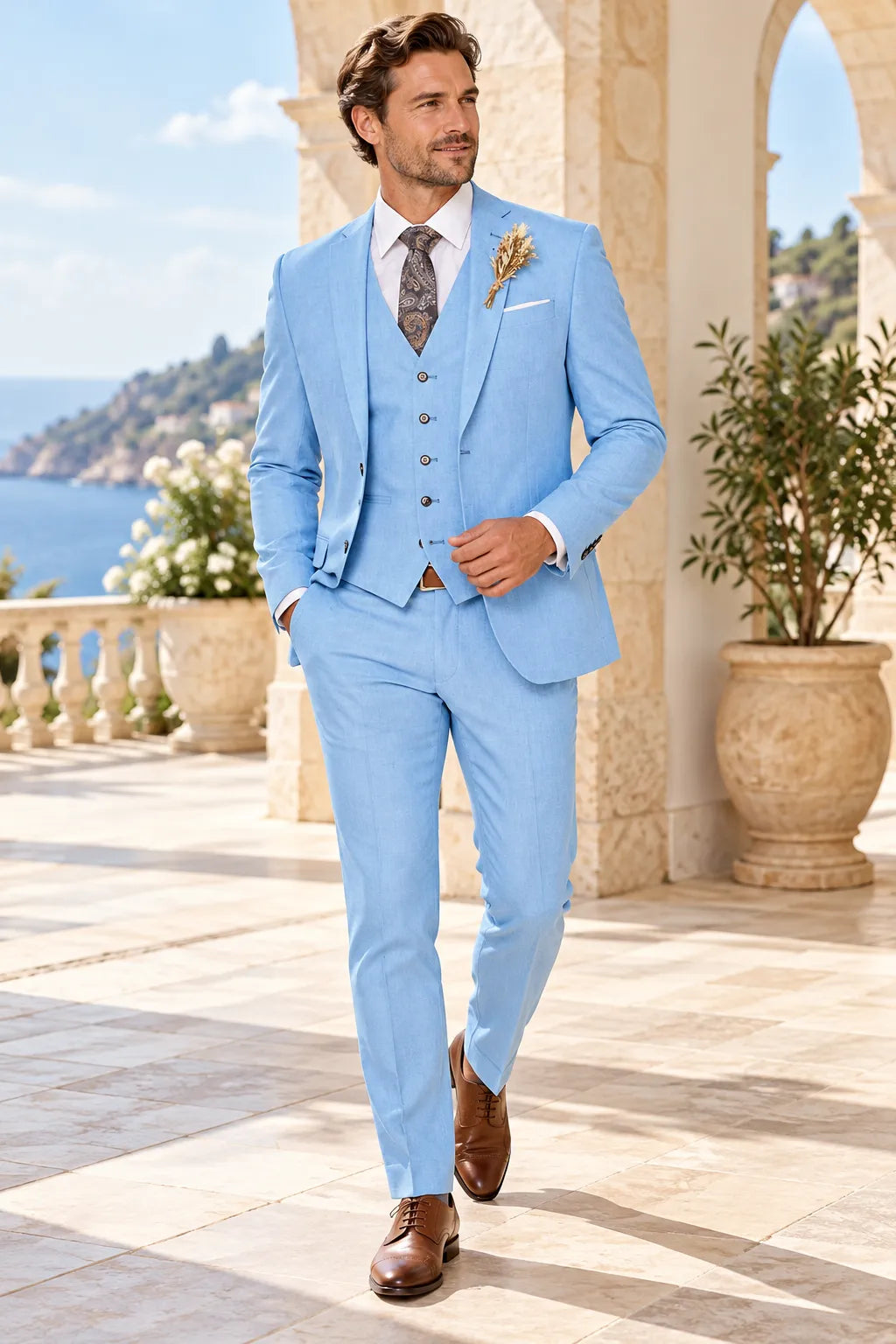 Men's Modern Spring 3 Piece Formal Suit