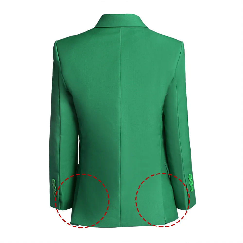 Classic green blazer for boys aged 6–14 with structured fit and flap pockets – perfect for ceremonies or performances